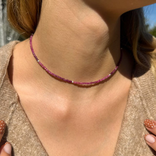 Collier Argent rubis