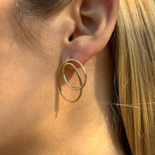 Boucles d'oreilles plaqué or cercles entrelacés