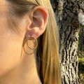 Boucles d'oreilles plaqué or cercles entrelacés