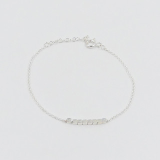 Bracelet Argent barrette perles carrées