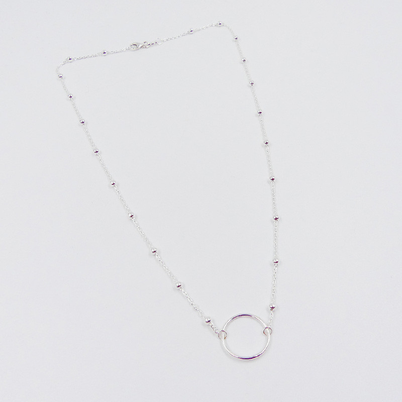 Collier Argent chaîne boule et cercle