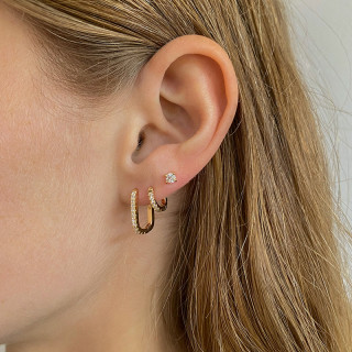 Mini Créoles Dorées Strass 8mm