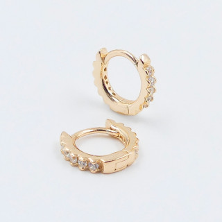 Mini Créoles Dorées Strass 8mm