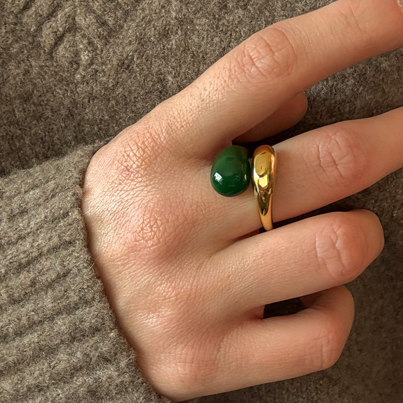 Bague acier doré enlacée ajustable bicolore