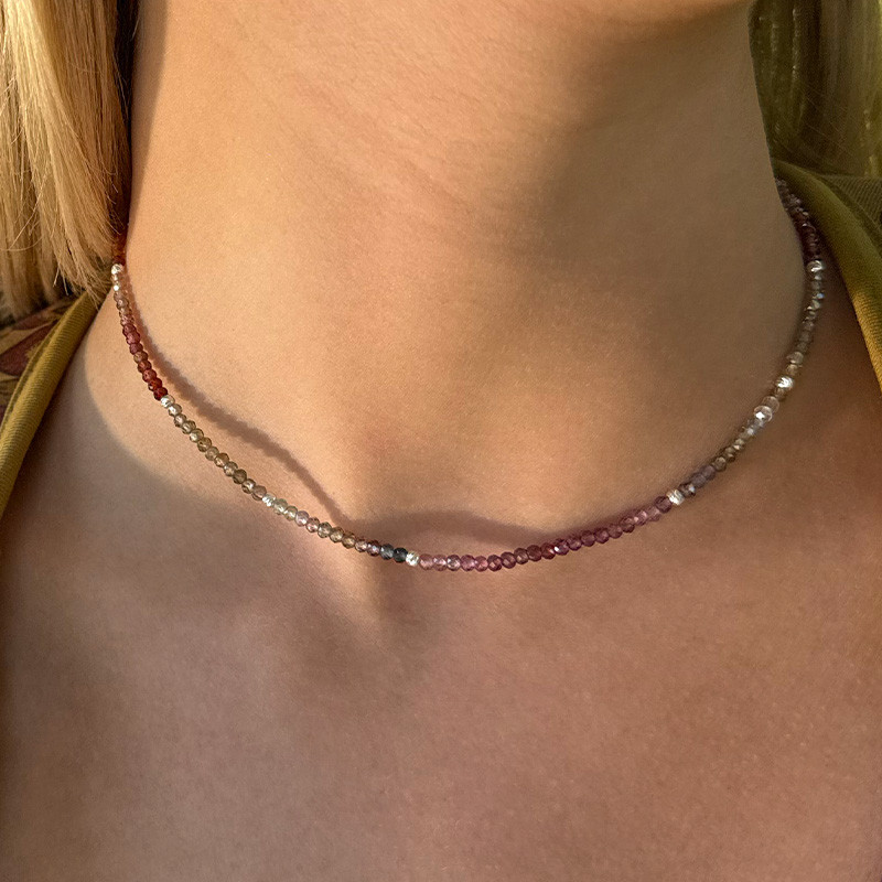 Collier Argent Spinel