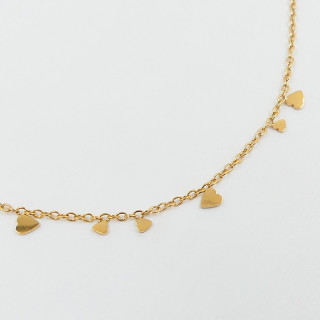Collier acier doré pastille coeur