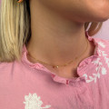 Collier acier doré pastille coeur
