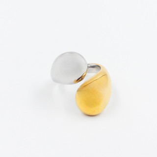 Bague Ajustable enlacée en acier bicolore