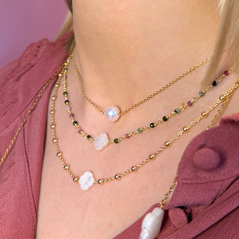 Collier Plaqué Or Perle