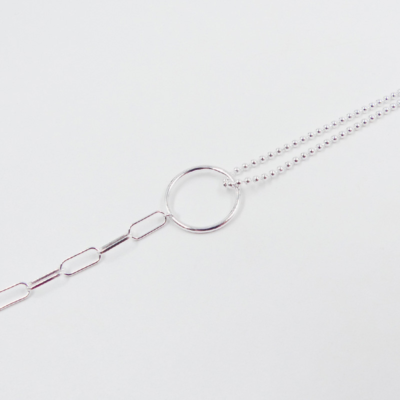 Bracelet Argent Cercle double maille