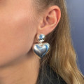 Boucles d'oreilles fantaisie argenté coeur