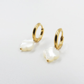 Créoles Dorées trèfles nacre