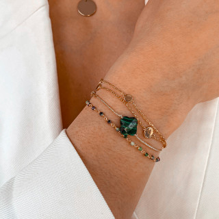 Bracelet Plaqué Or double pastilles