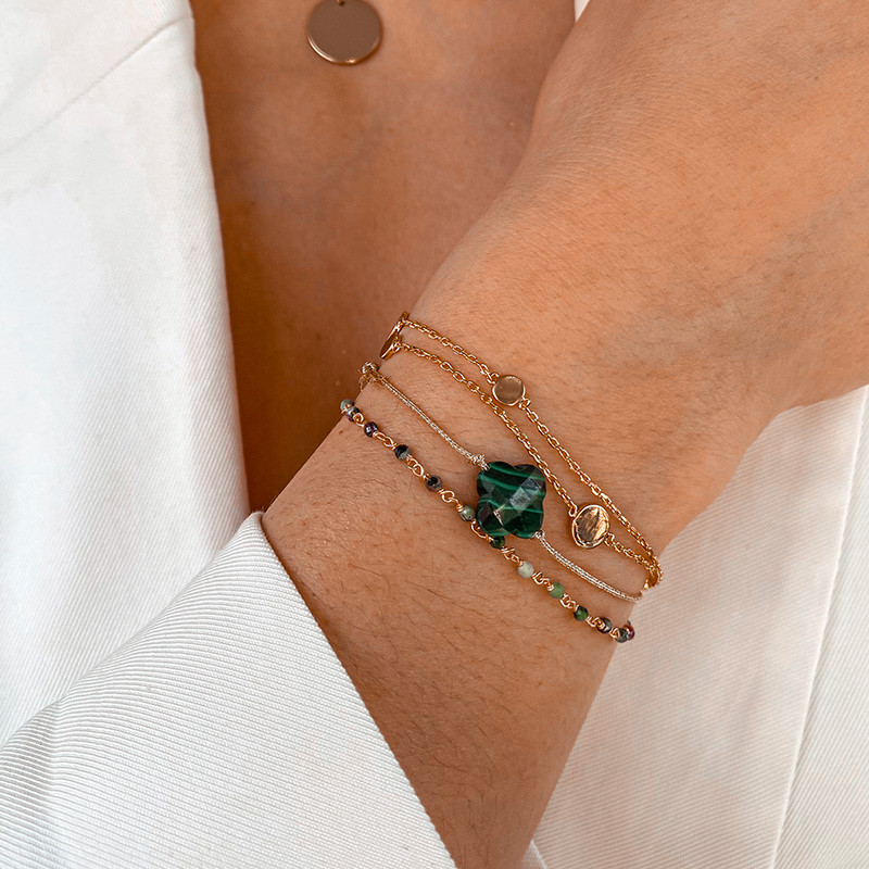 Bracelet Plaqué Or double pastilles
