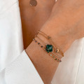 Bracelet Plaqué Or double pastilles