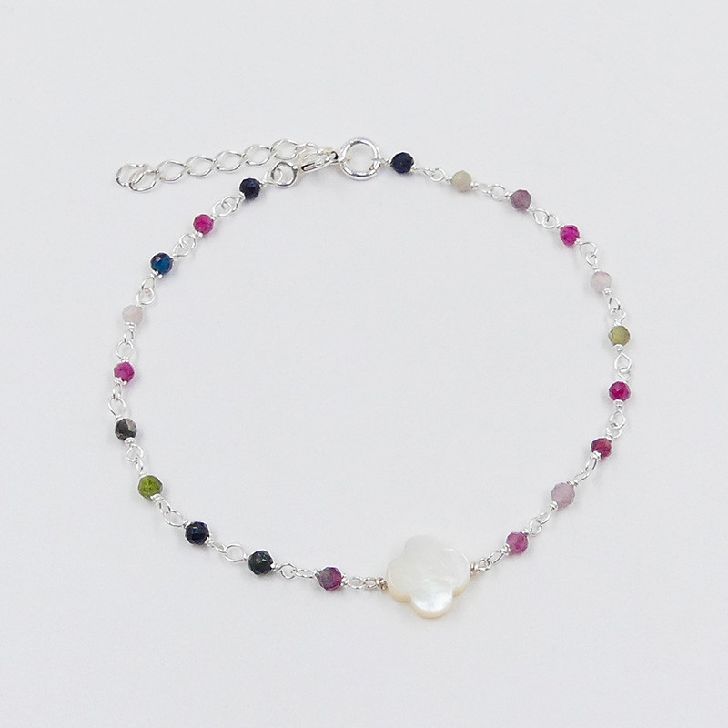 bracelet argent et tourmaline
