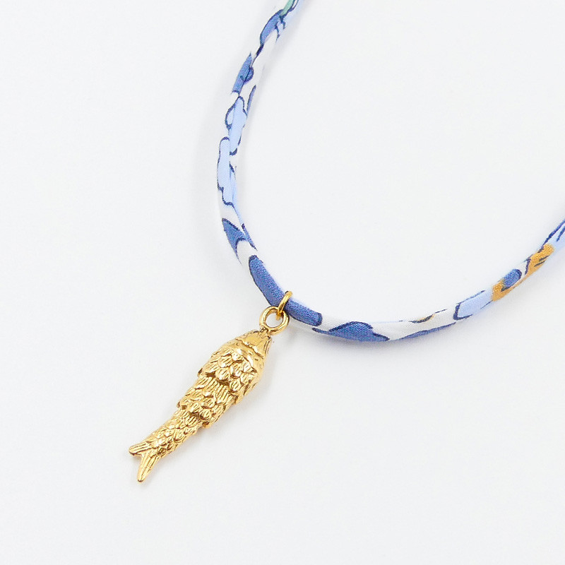 collier liberty bleu poisson