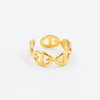 Bague ajustable acier doré résistante