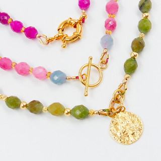 Collier doré Agate indienne