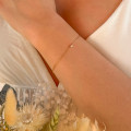 Bracelet plaqué or solitaire strass