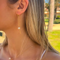 Boucles d'oreilles Dorées Pendantes perle