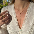 Collier cravate acier doré étoile