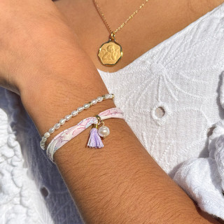 Bracelet enfant Cordon Liberty perle et pompon