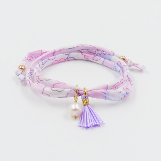 Bracelet enfant Cordon Liberty perle et pompon