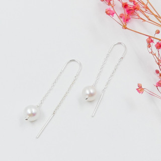 Boucles d'oreilles Argent pendantes perle