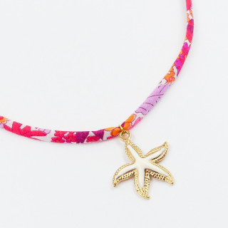 Collier d'été Cordon Liberty pendentif étoile de mer acier