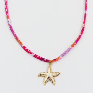 Collier d'été Cordon Liberty pendentif étoile de mer acier