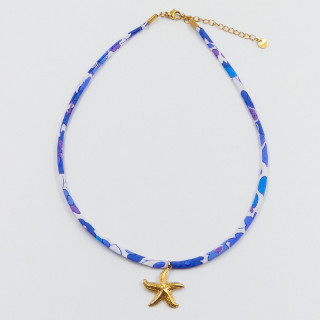 Collier d'été Cordon Liberty pendentif étoile de mer acier