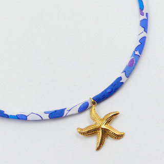 Collier d'été Cordon Liberty pendentif étoile de mer acier