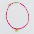 Collier Cordon Liberty Rose & Pendentif Cœur en Acier