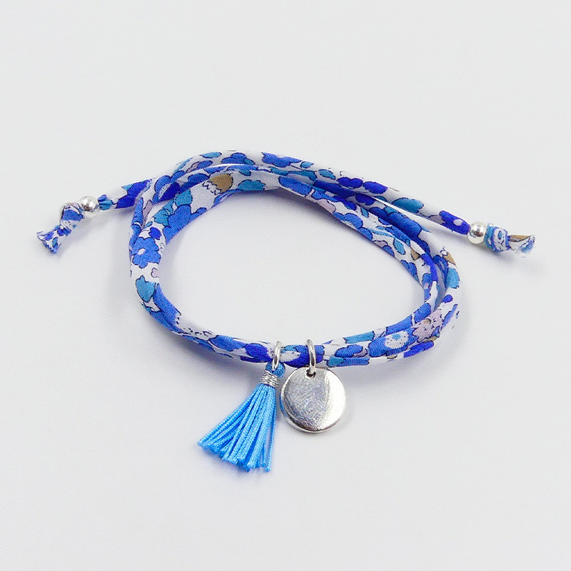 Bracelet enfant Cordon Liberty médaille et pompon