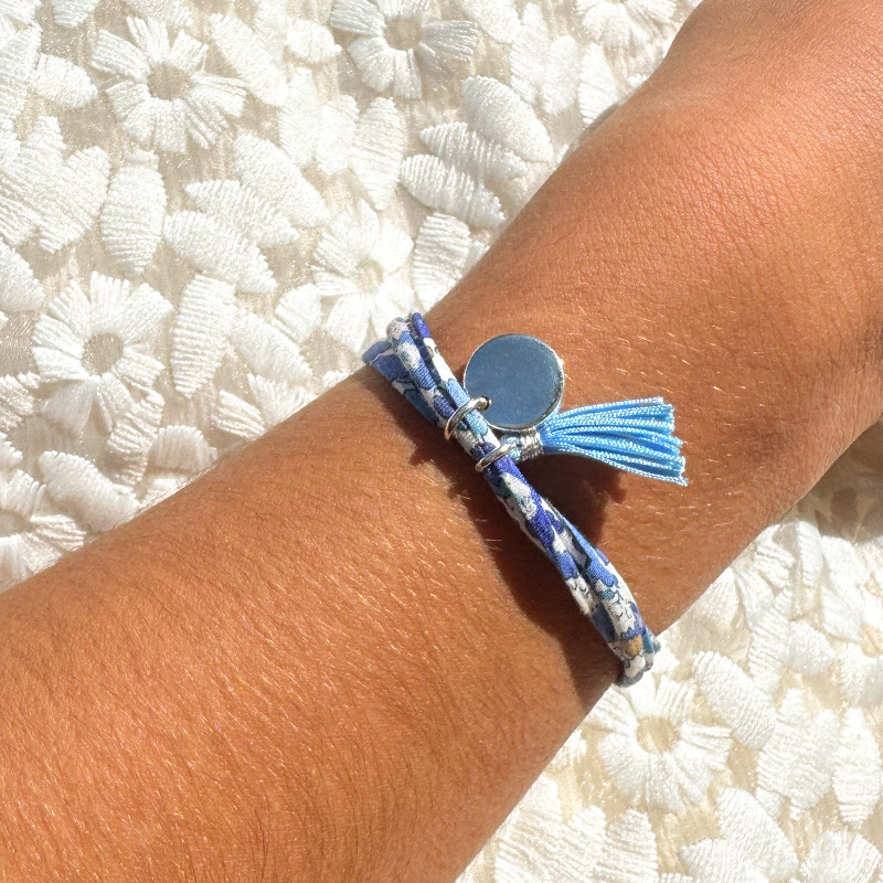 Bracelet enfant Cordon Liberty médaille et pompon