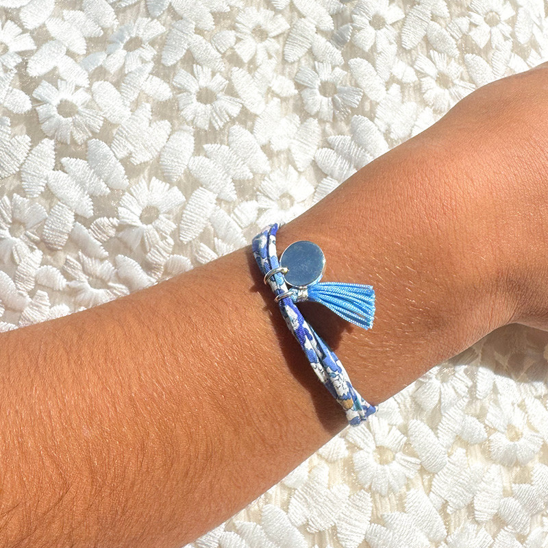 Bracelet enfant Cordon Liberty médaille et pompon
