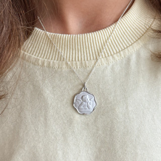 Collier Enfant Argent Médaille ange
