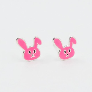 Clous Argent Enfant lapin rose