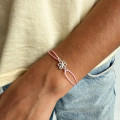 Bracelet Enfant Cordon Rose Pailleté et fleur