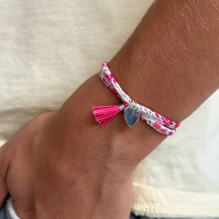 Bracelet enfant Cordon Liberty rose et coeur
