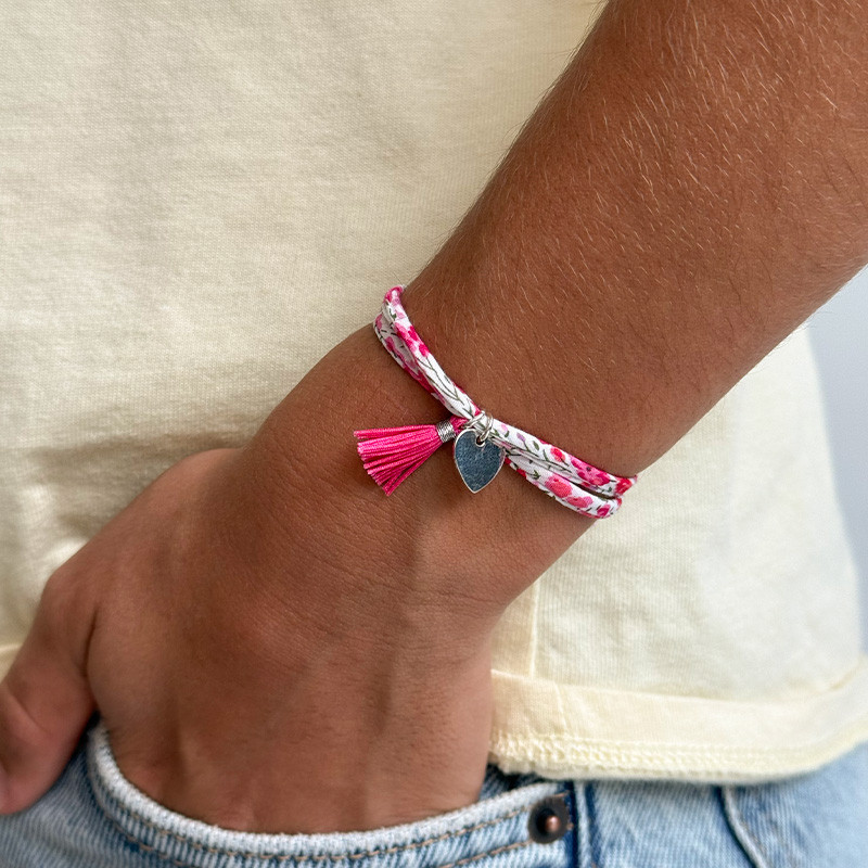 Bracelet enfant Cordon Liberty rose et coeur