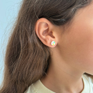 Clous argent enfant multi coeurs ronds