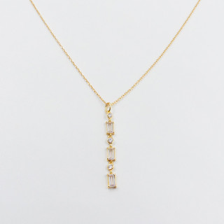 Collier Plaqué Or pendentif strass