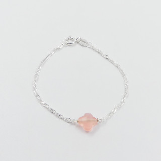 Bracelet Enfant Argent trèfle rose