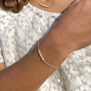 Bracelet enfant Argent barrette de perles