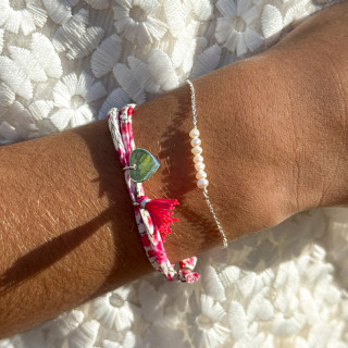Bracelet enfant Argent barrette de perles