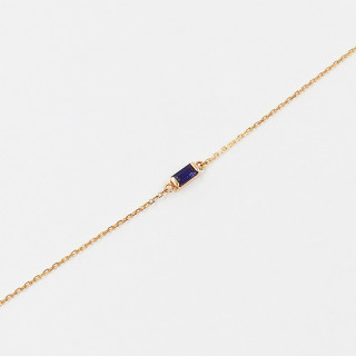 Bracelet or 18 carats baguette Saphir bleu