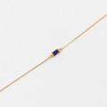 Bracelet or 18 carats baguette Saphir bleu