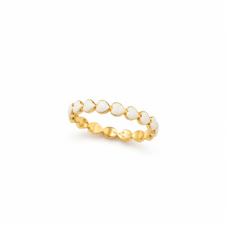 Bague ajustable acier doré et blanc